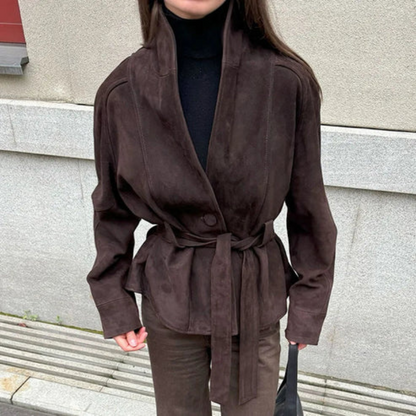 The Florence Suede Wrap Jacket