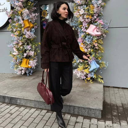 The Florence Suede Wrap Jacket