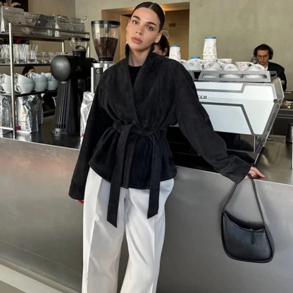 The Florence Suede Wrap Jacket